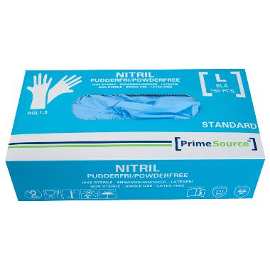 Nitrilhandske uden pudder blå str. large 100 stk.