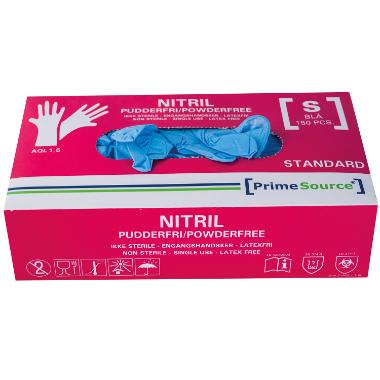 Nitrilhandske uden pudder blå str. small 100 stk.