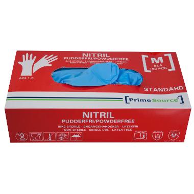 Nitrilhandske uden pudder blå str. medium 100 stk.