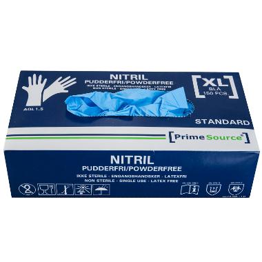 Nitrilhandske uden pudder blå str. x-large 100 stk.