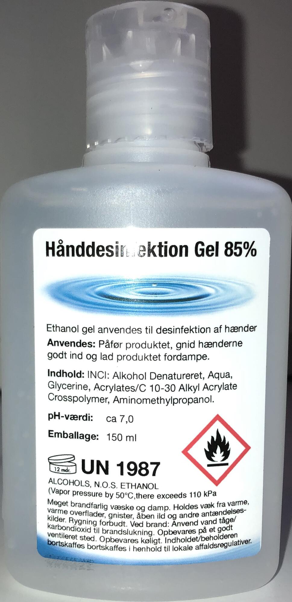 DIS hånddesinfektion Gel 85% 150 ml. - Varen er midlertidigt udsolgt