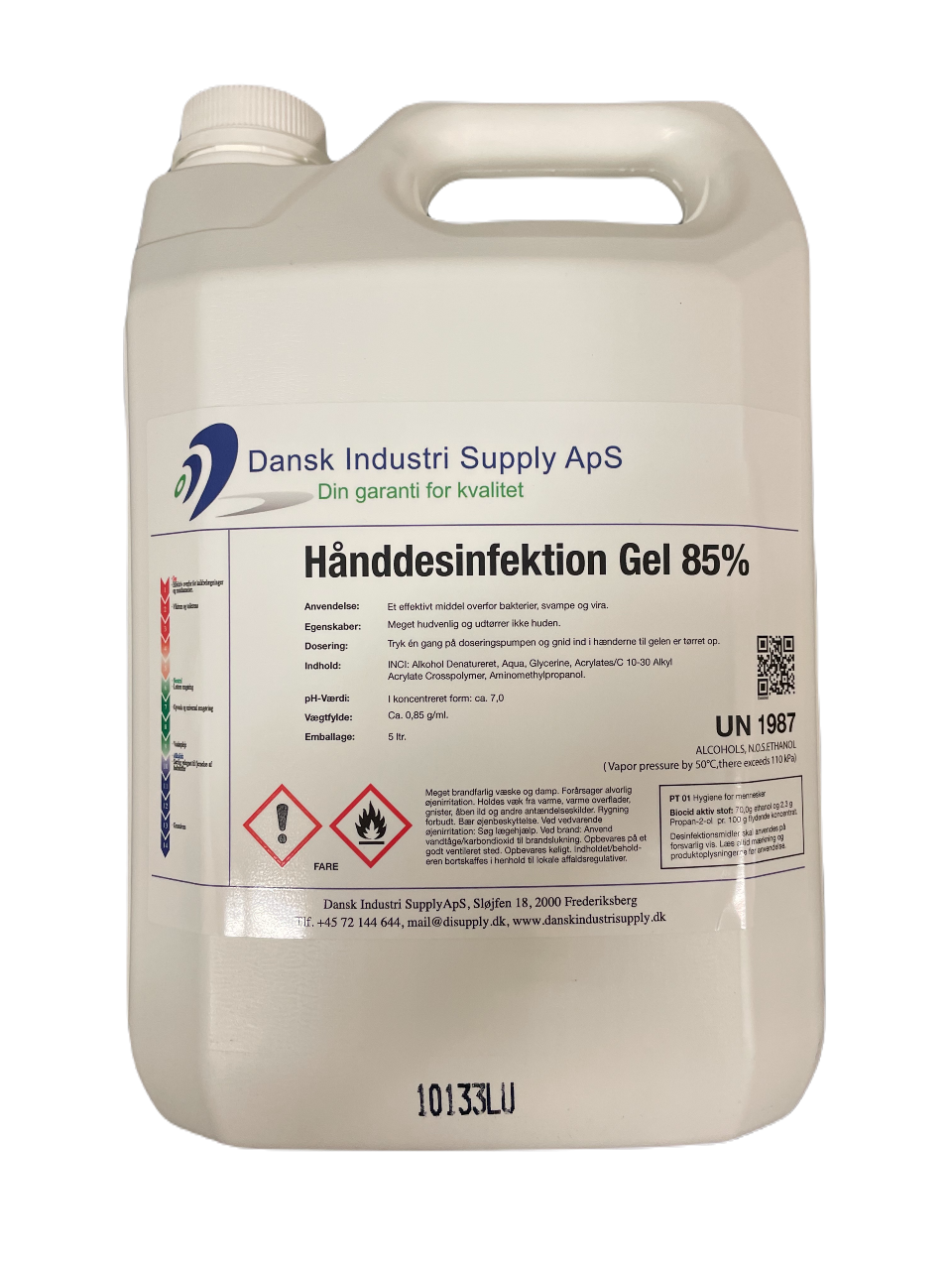 DIS hånddesinfektion gel 85% 5 l.