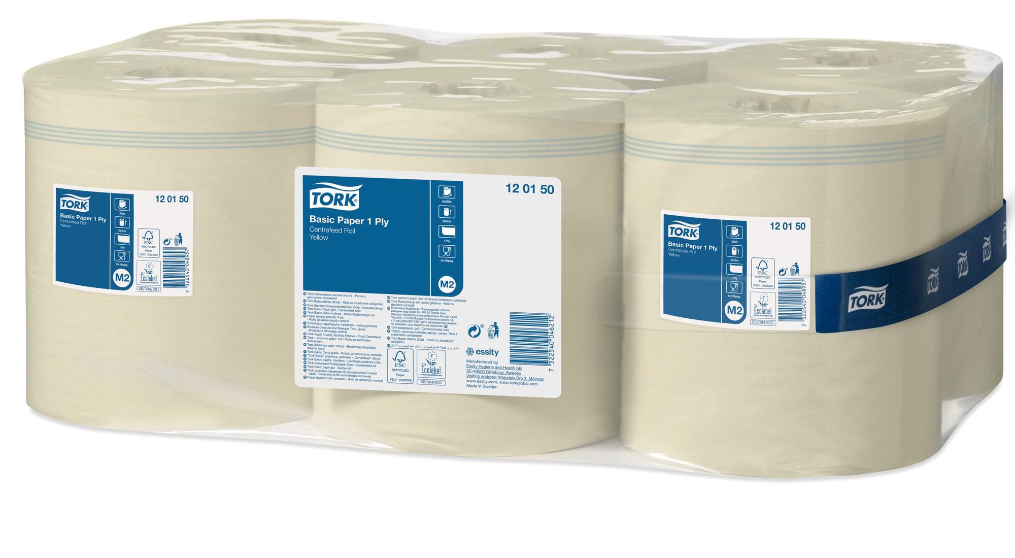 Tork aftørrings rl. basic gul 120150