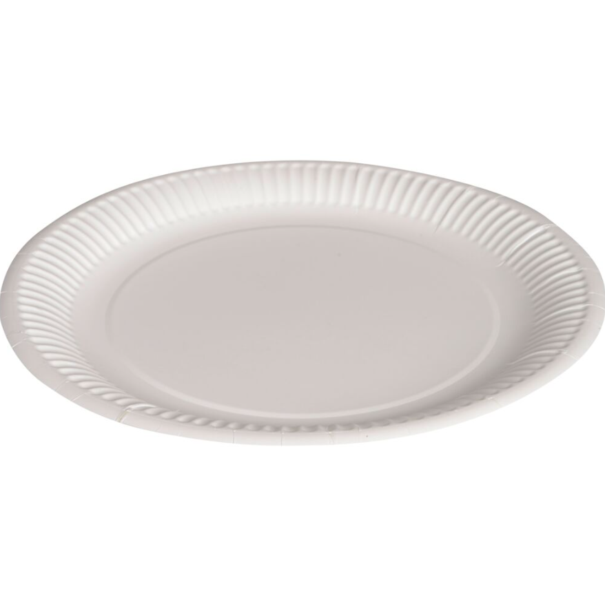 Paptallerken 23 cm FSC Hvid 10x100 stk.